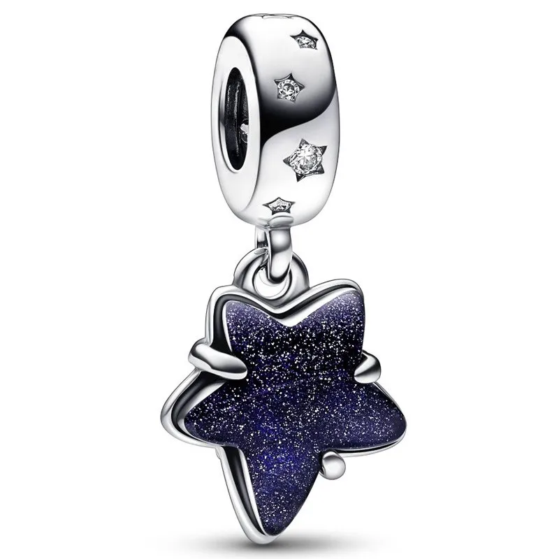 

Original Moments Celestial Galaxy Star Murano Dangle Bead Charm Fit Pandora 925 Sterling Silver Bracelet Bangle Diy Jewelry