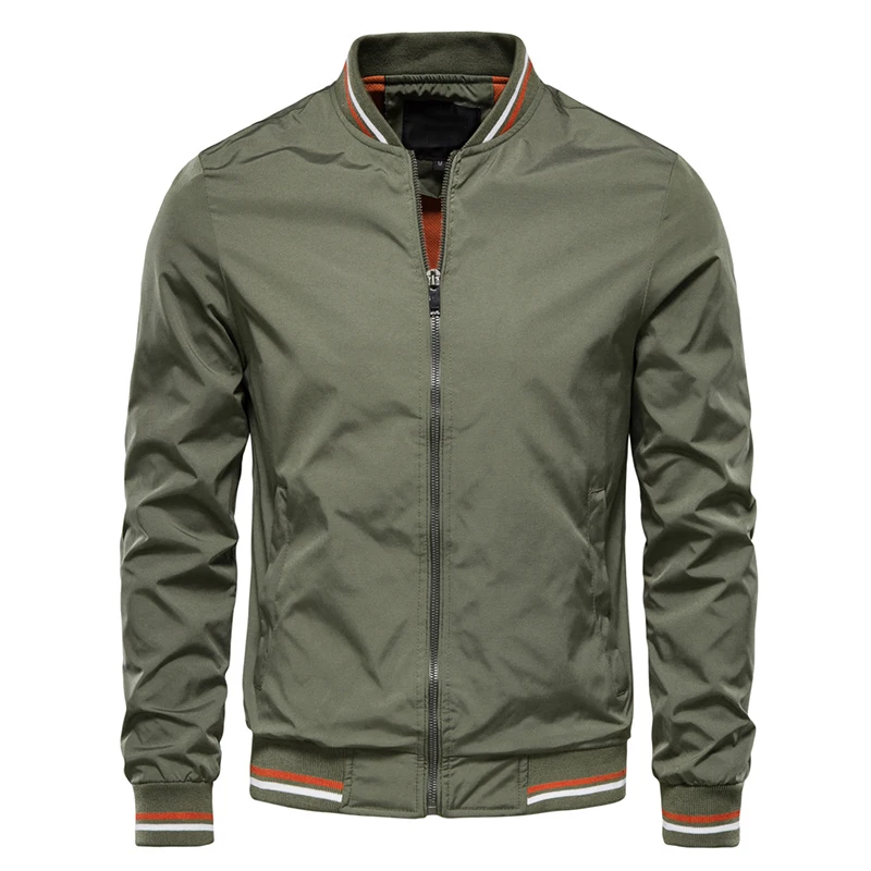 Green Bomber Jacket Men Casual Slim Fit Baseball Golf Jackets Windbreaker Spring Fall Full Zip Active Coat Outwear