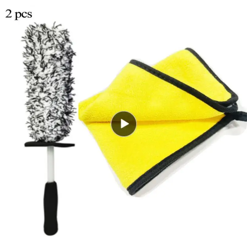 

Car Wash Super Brush Microfiber Premium Wheels Brush Non-Slip Handle Easy To Cleaning Rims Spokes Wheel Barrel Car Accessories