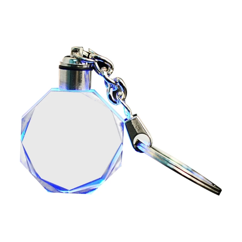 Car Customized Keyring Crystal Light Changing Luminous for Key Chain Suitable for Vehicle for Key Ring