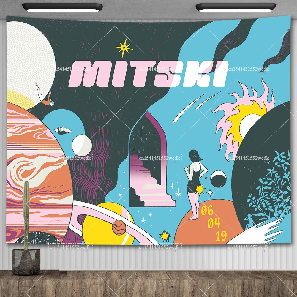Mitski Be The Cowboy Puberty Posters Music Album Cover Hippie Tapestry Aesthetic Wall Art Wallpapers Room Decoration Tapestries