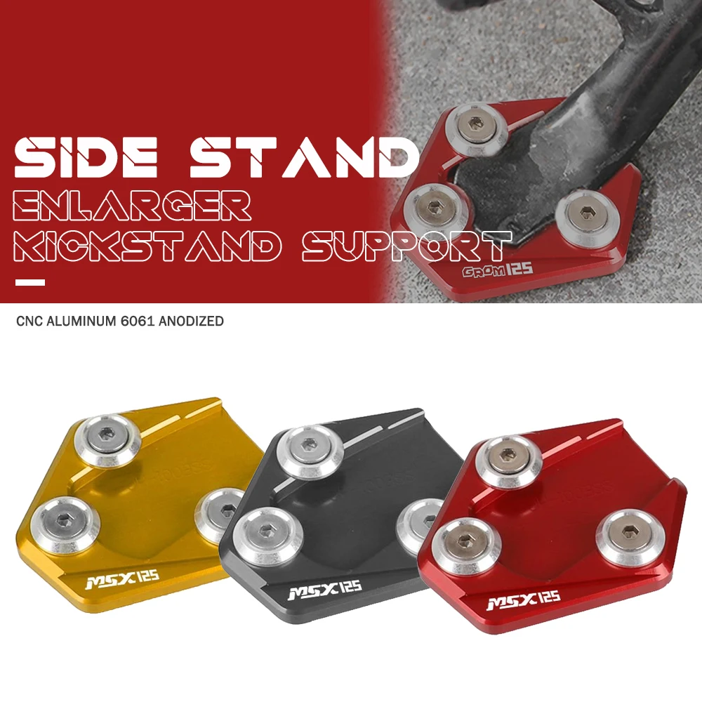 

For Honda MSX125 Side Stand Enlarge Plate Kickstand Extension Grom 125 MSX MONKEY 125 2013 2014 2015 2016 2017 2018 2019 - 2023