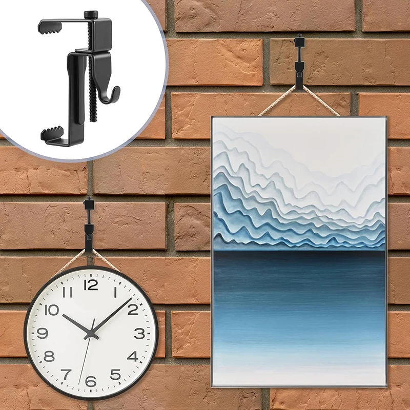 

1 шт. крючок-зажим для кирпича, уличные подвесные крючки, высота кирпича 60-70 мм, без сверления, скользящие Крючки-зажимы для кирпича, праздничное украшение