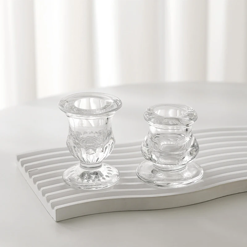 حامل شموع زجاجي طراز الشمال ، شمعدان رومانسي ، حام...