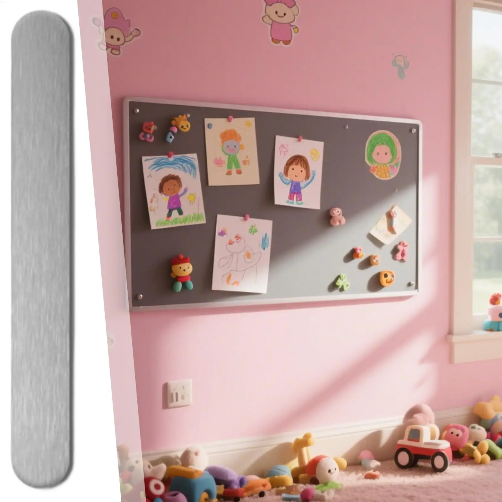 10pcs Metal Strips for Magnets Phone Case Steel Plates Self-Adhesive Metal Strips for Phone Case Vehicle Craft Room Fridge