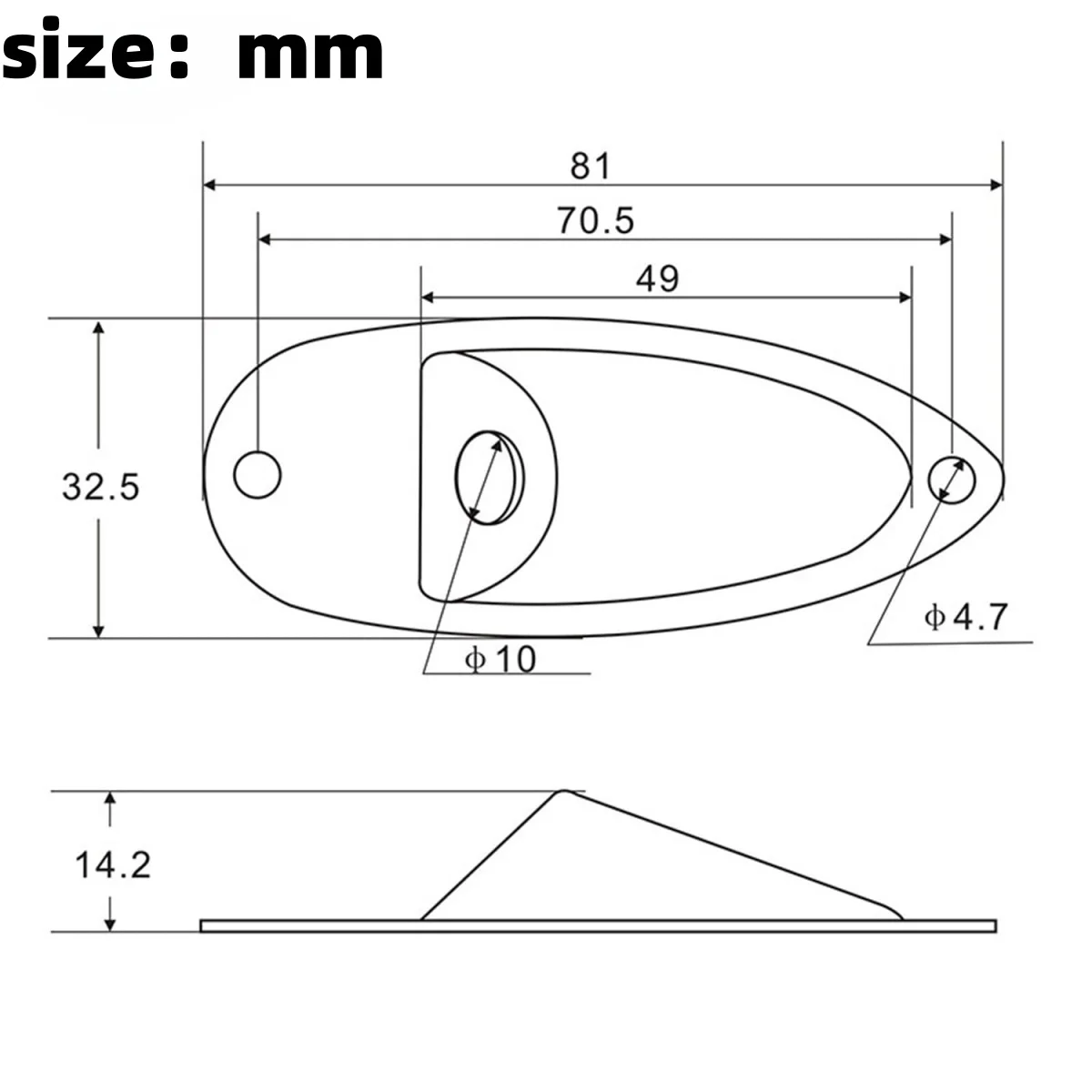 Guitar Socket Plate Guitar Input Jack Socket Plate Loaded Boat Style 1/4 In Mono Electric Guitar Socket Plate for Electric Replacement Parts