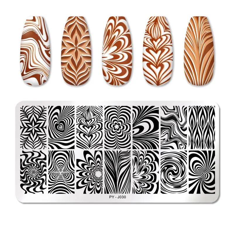 Nail Stamping Plates, 3PC, Flower Rectangle, Stainless Steel, Nail Image Stencils, Stamping Template, Manicure Tools