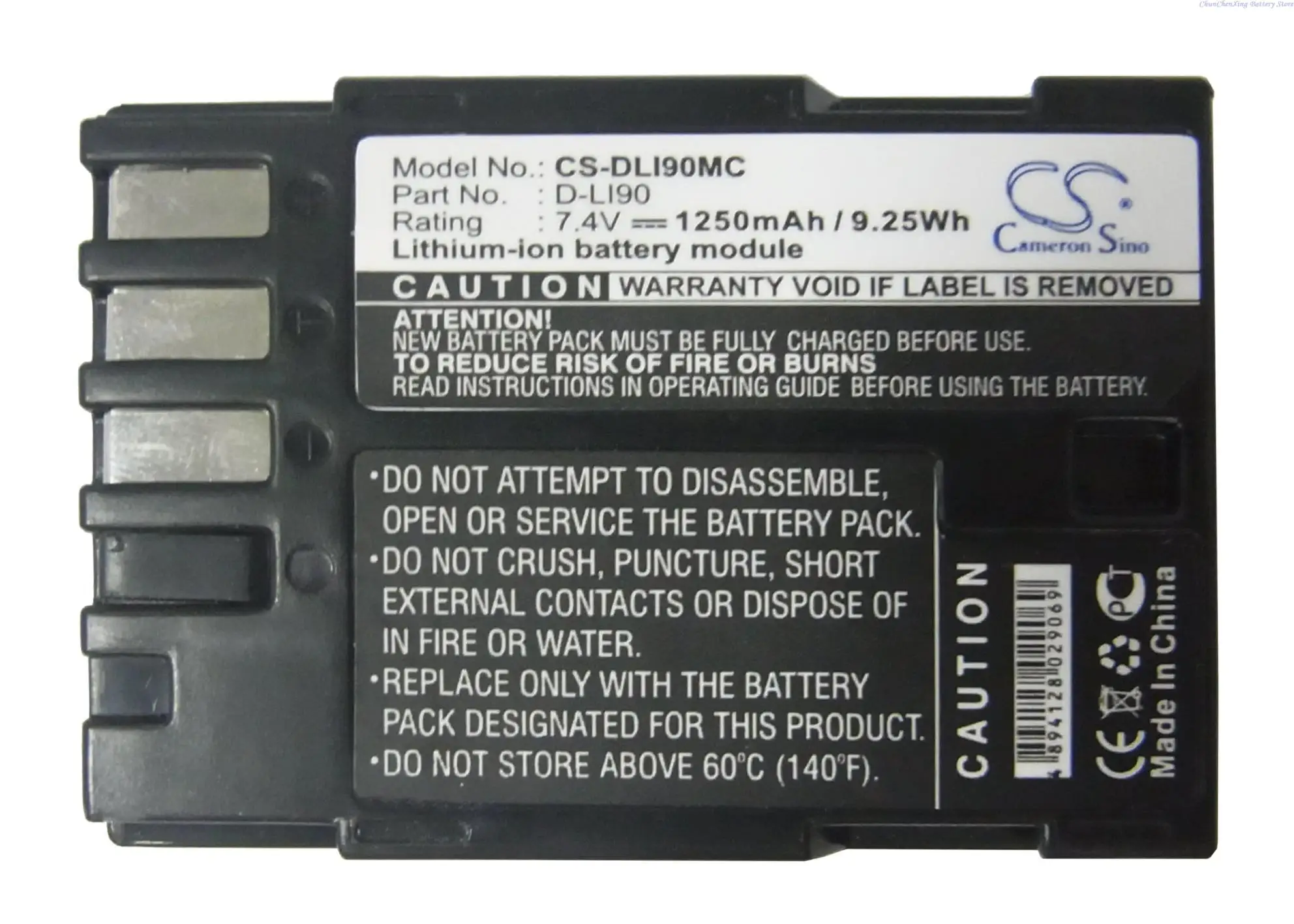 Batteria Per Fotocamera Da 1250Mah D-Li90 Per Pentax K-7,K-5,K-3,K-7D,K-5 Ii,K01,K-01,K-1,K3,K3Ii,K7,K5,645Z,K5Ii,K5Iis, Caricabatterie