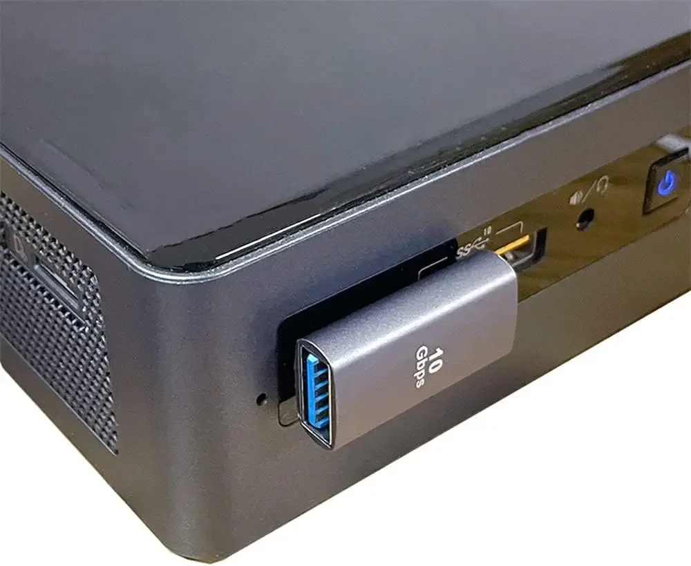 USB 3.0 직각 어댑터, USB A 남성-여성 중간 굽힘 연장 어댑터, 노트북, PC용 10Gbps 고속 데이터 전송
