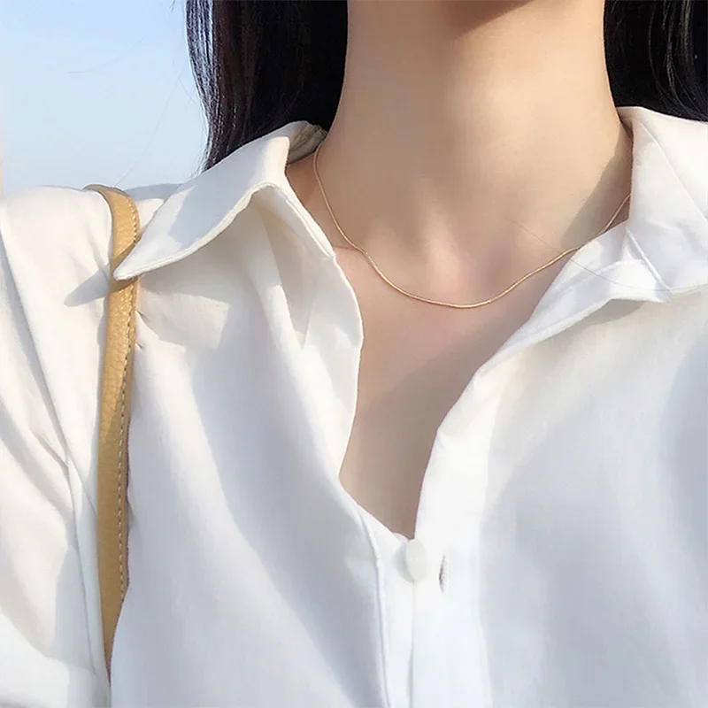 Catena a serpente circolare in acciaio inossidabile alla moda da donna 2025, 45-70 centimetri_voghion.com