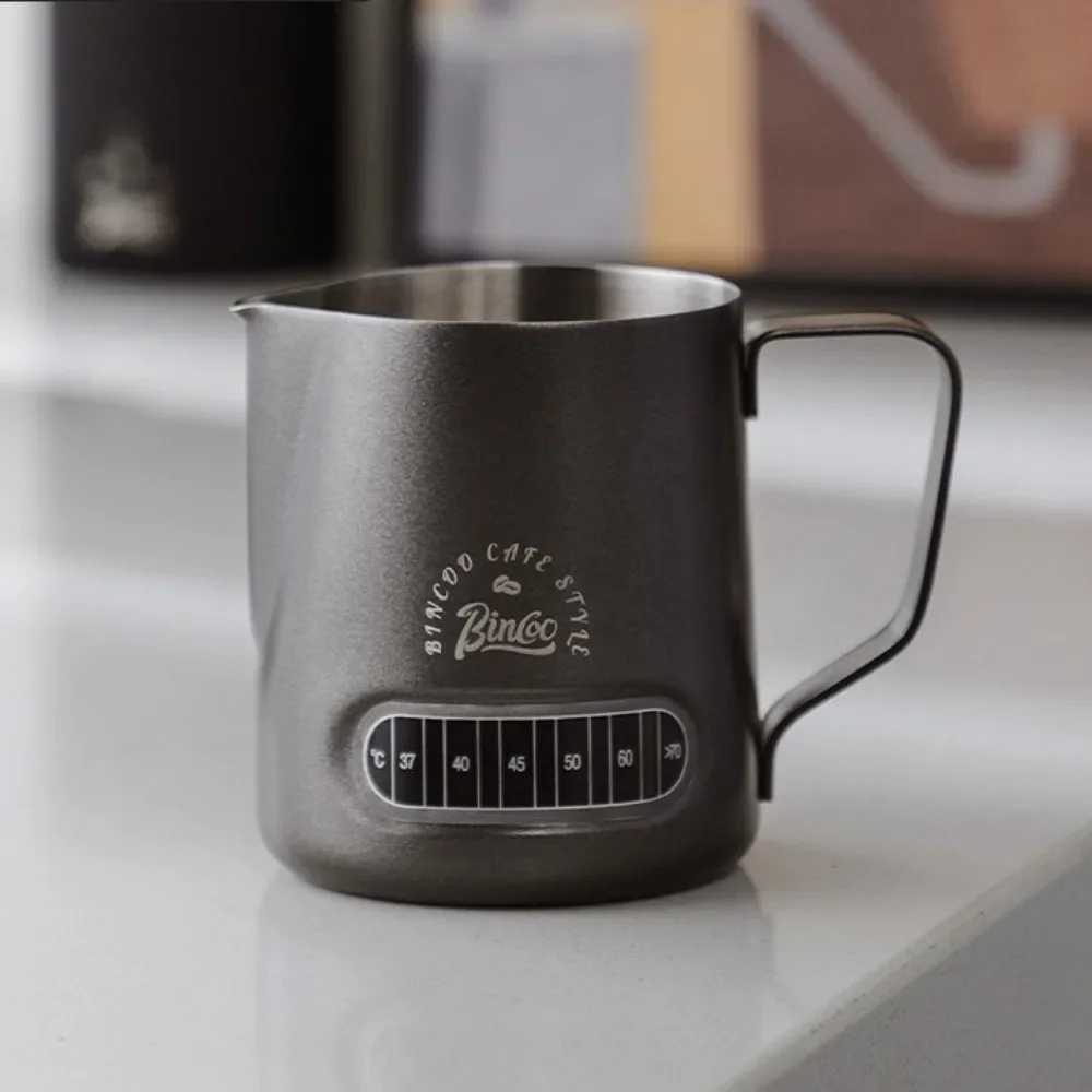 Milk Frothing Jug 400ml Temperature Display Stainless Steel For Latte Art Coffee Barista Accessory