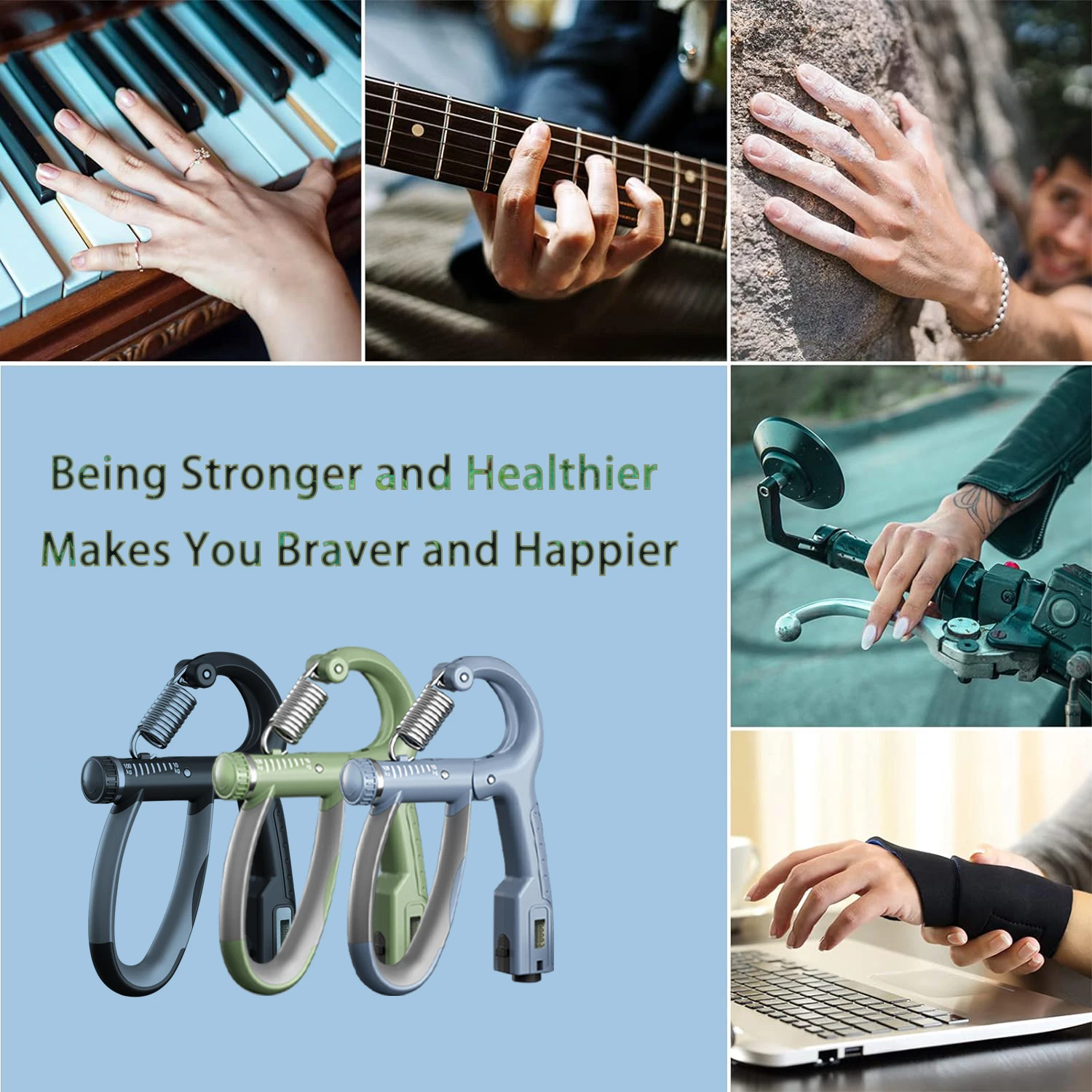 Rinforzatore Per Presa Mano Regolabile 10-100 Kg - Allenatore Forza Con Contatore Per Polsi E Dita - Foto 10