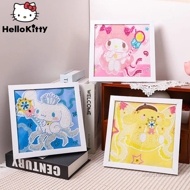 5D Hello Kitty Cinnamoroll Pachacco My Melody Pompom Purin Diamond Painting  Kit Mosaic DIY Diamond Embroidery Home Decor Gift