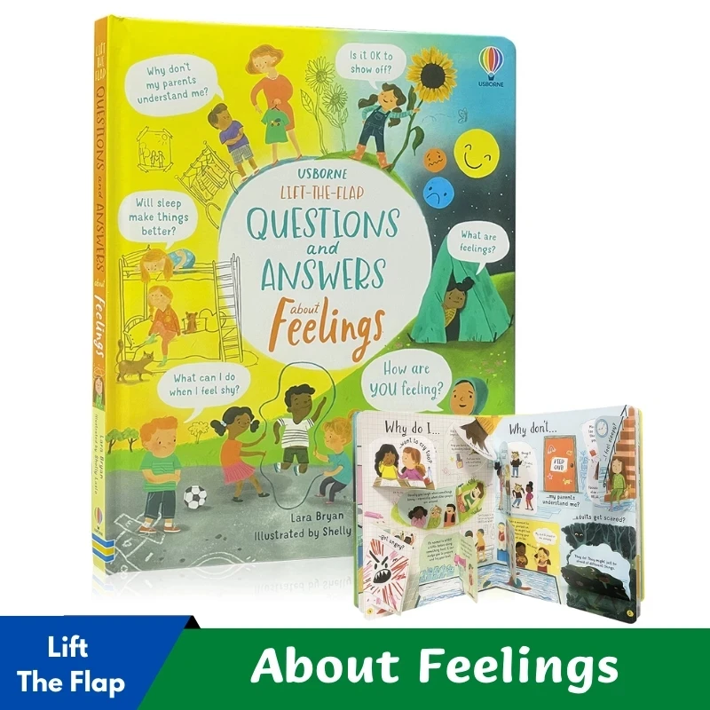 

Usborne Lift The Flap About Feelings English Educational Picture Book 3D Flap Bedtime Reading Book Montessori Learning Toys