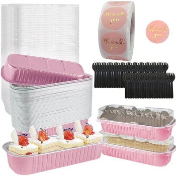 50 Piece Set Mini Loaf Pans with Lids and Spoons 1