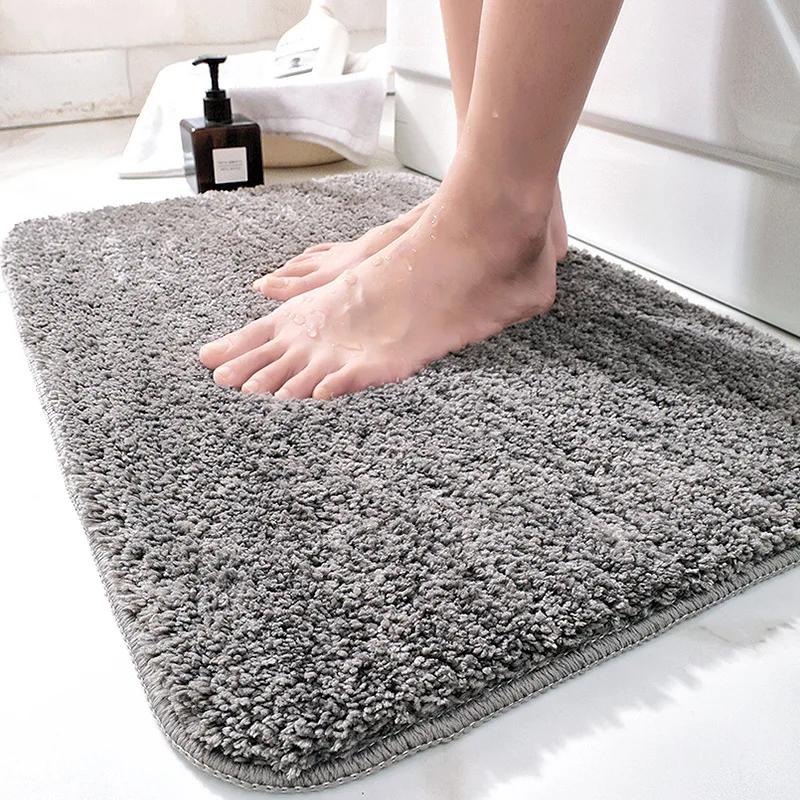 Flocking Bathroom Floor Mat Lovely Indoor Carpet Water-Absorbing Bath Rug Home Entry Creative Door Cushion Cute Bedroom Warm Mat