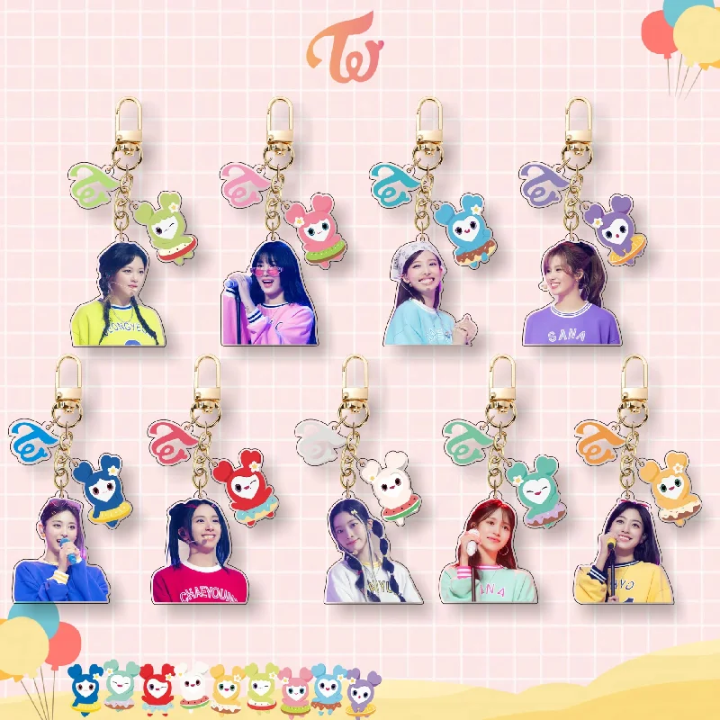 

Kpop Twice Keychain Acrylic Keyring Bag Pendant TZUYU SANA MINA JIHYO NAYEON MOMO DAHYUN JEONGYEON CHAEYOUNG Gift