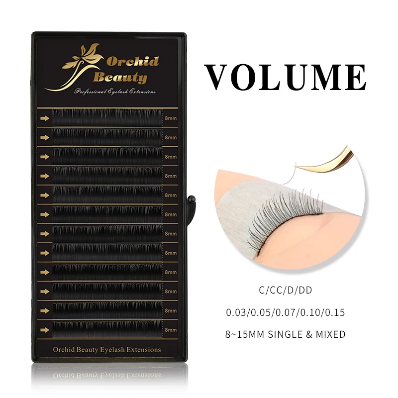 

Orchid Beauty Faux Mink Individual Eyelashes Extension Reglular Classic Lashes Extension Russian Volume Lash 8-15mm Professional