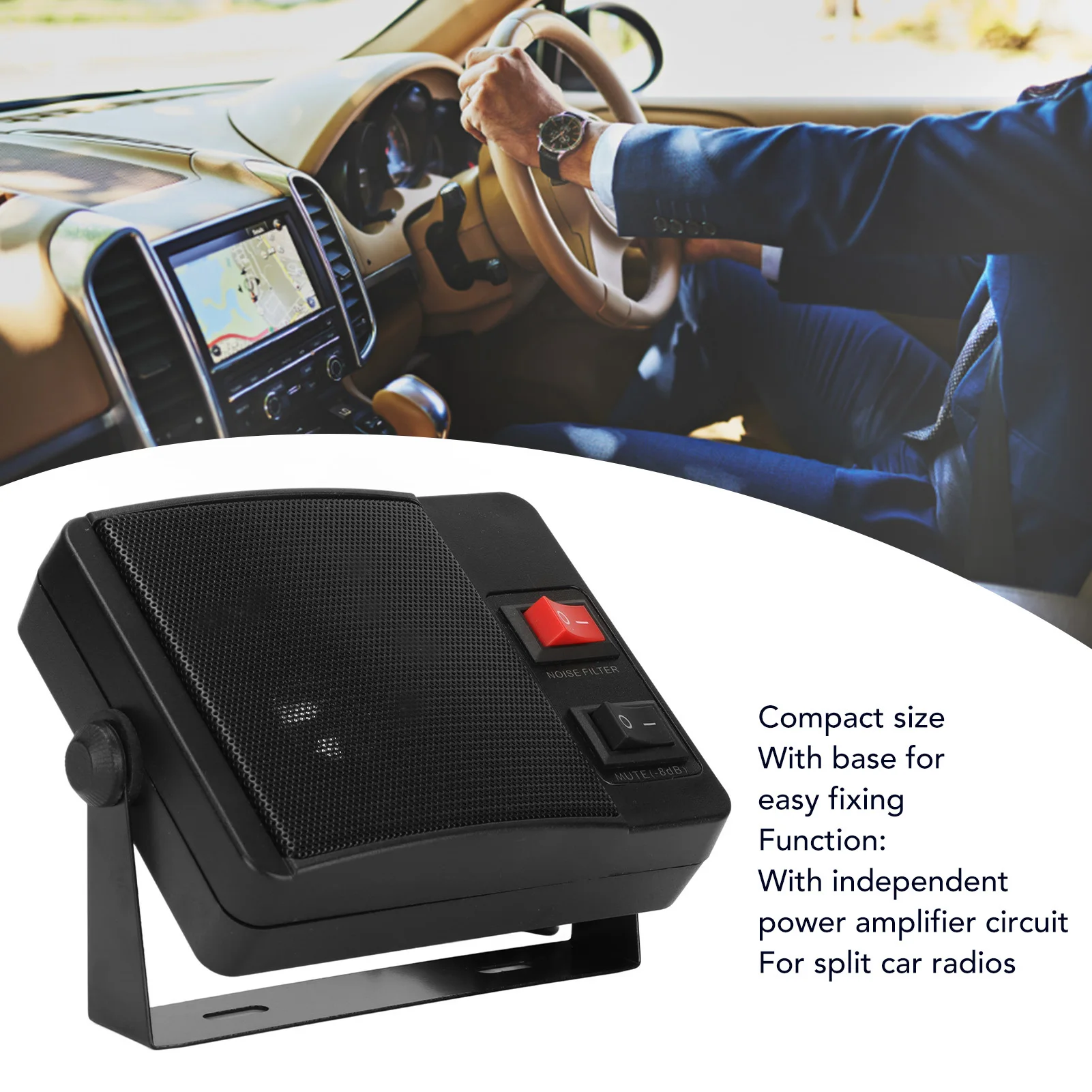 Radio Speaker Car Radio Speaker Stable Clear Sound External Communications Speaker with Base for Yaesu for Kenwood for ICOM