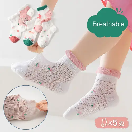 5 Pairs 1 To 12 Years Children's Socks 2026 Spring Summer Baby Boys Girls Cotton Mesh Breathable Thin Soft Cute Socks Kids Socks - Image 7
