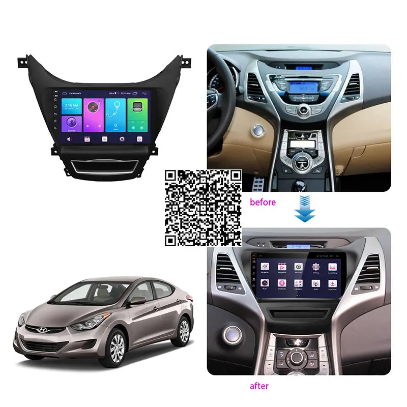 

4+64G Car Radio Stereo For Hyundai Elantra 2014（Overseas Edition） Android Multimedia System GPS Navigation DVD Player