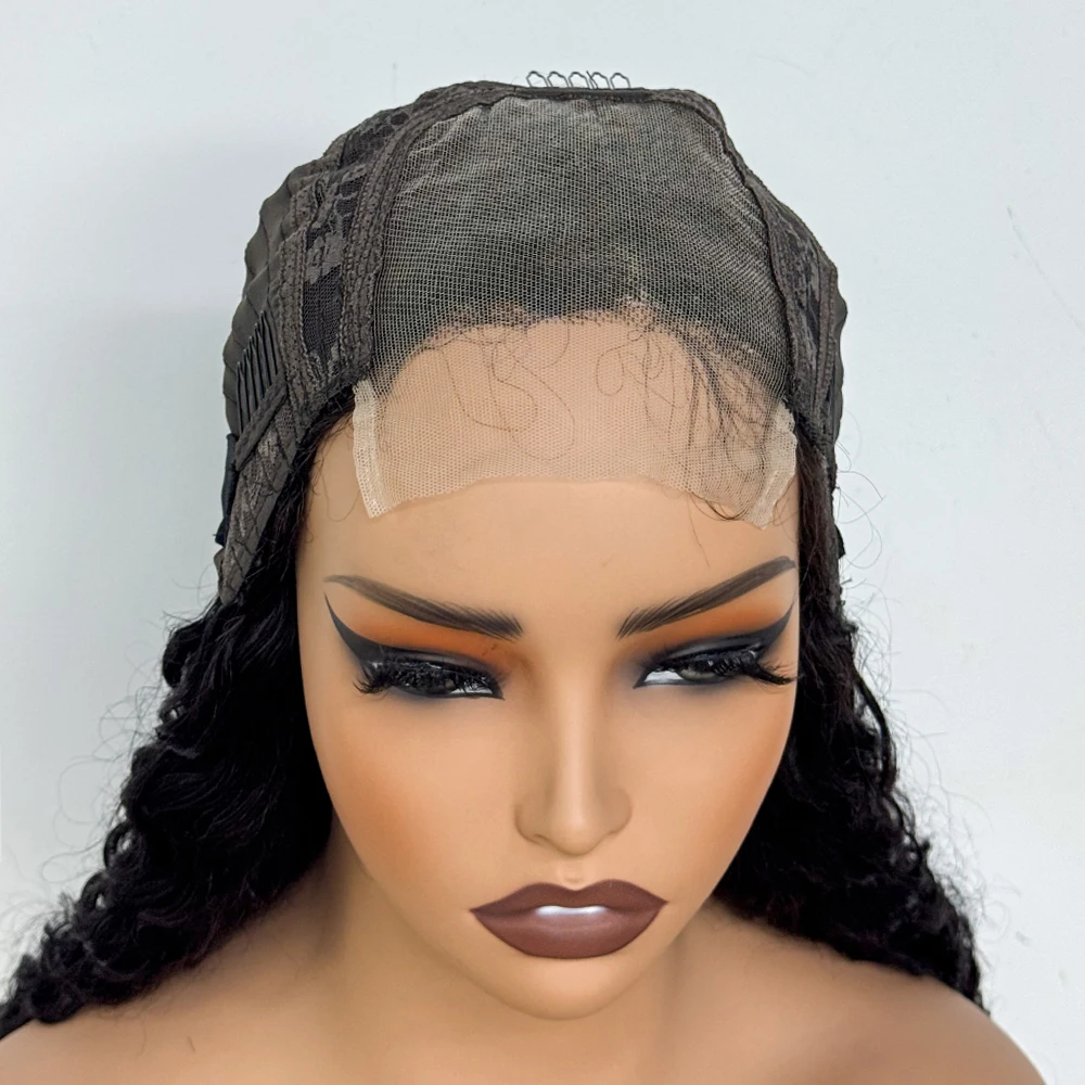 250% Density Human Hair Wigs Water Wave Curly 4x4 Lace Closure Transparent Lace Closure Wig Curly Hair Wig for Black Women