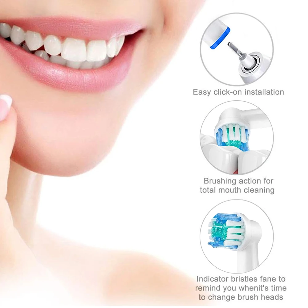 4/8/12/20 Pack Compatible with Oral B Electric Toothbrush Replacement Brush Heads, Professional Toothbrushes Head for 1000 500