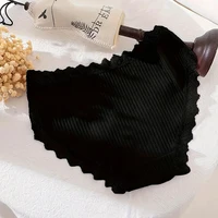 4 pièces culottes de bikini à bordure ondulée en dentelle, culottes intimes élastiques confortables et respirantes, lingerie et sous-vêtements pour femmes 2
