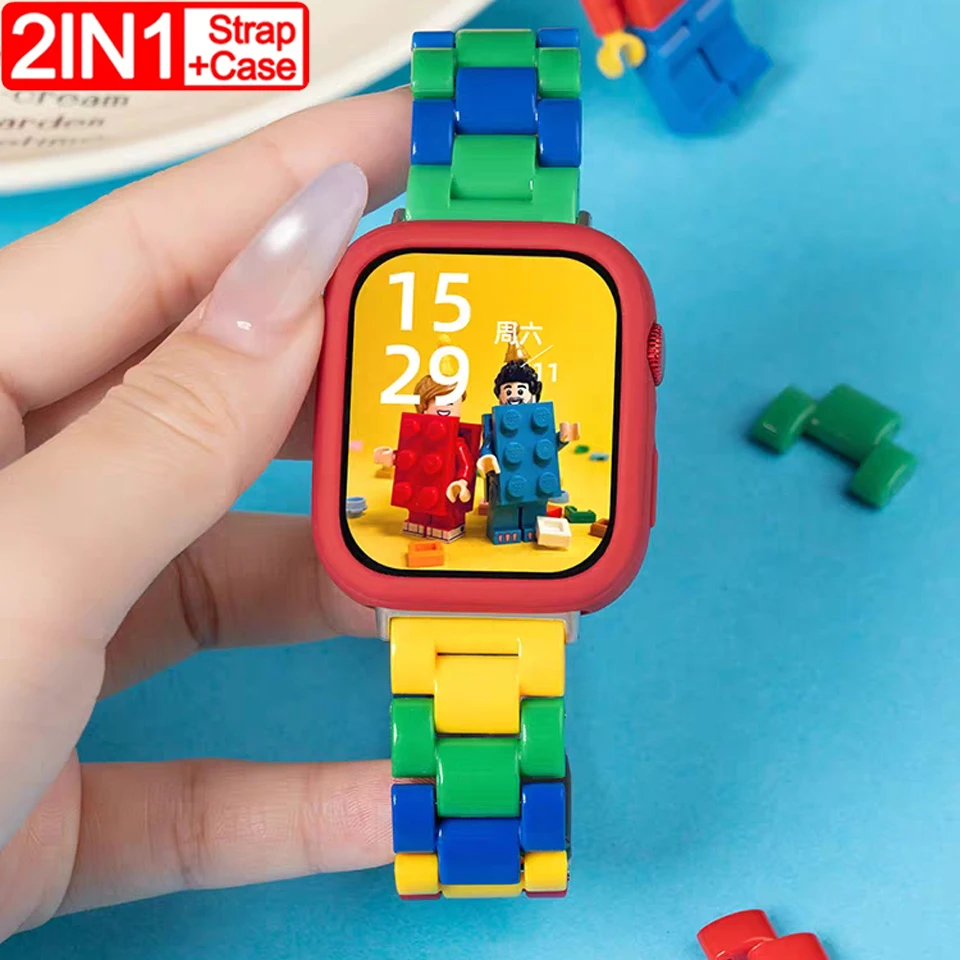 Stylish Candy Color Resin Strap with Plastic Case