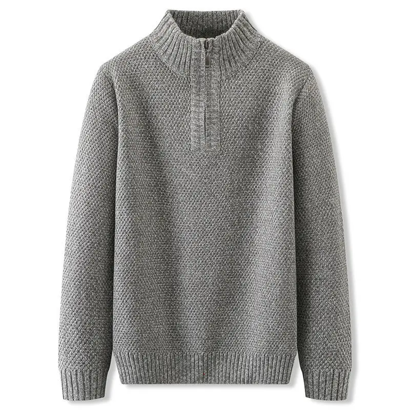 

New Solid High Quality Sweaters Men Loose Knitted Streetwear Fashion Casual Pullovers Autumn and Winter Male Brand Clothes L26
