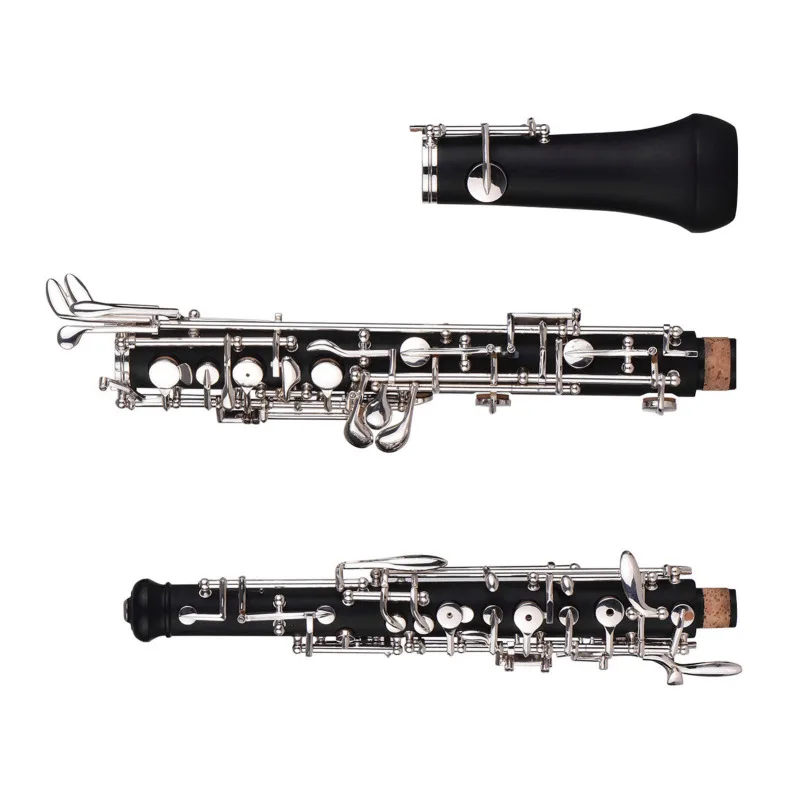 Professional Oboe C Key Semi-automatic Style Silver-plated Keys Woodwind Instrument Oboe Reed Gloves Leather Case Carry Bag