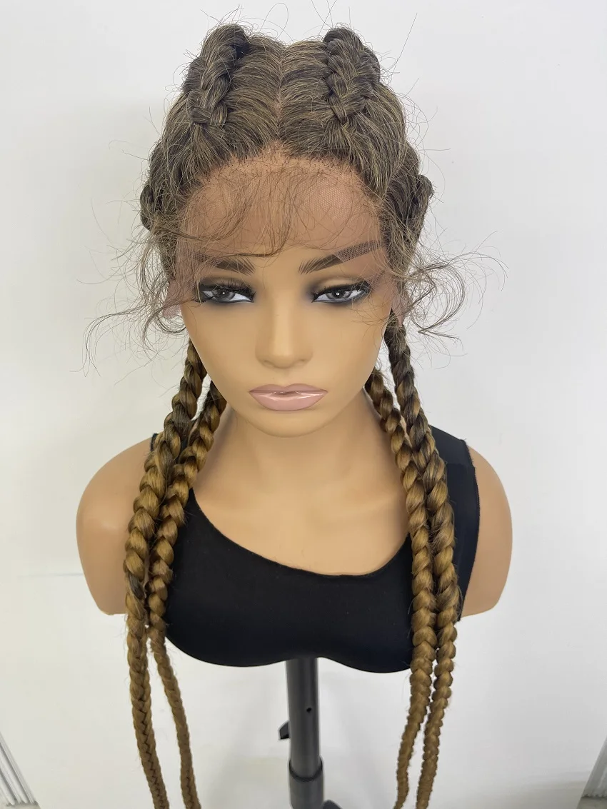 hz Synthetic 36" Braided Wig with 4 Dutch Braids Lace Front Wig Women's