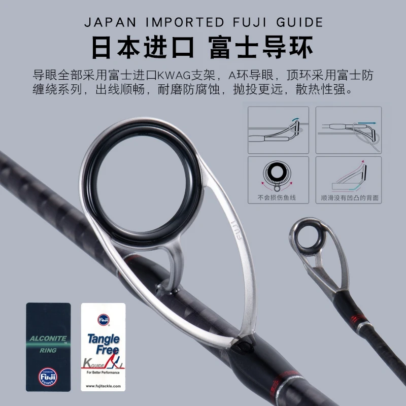 Carbon Fuji Fuji Kwag Guides Lurekiller Carbon Solid Slow Jigging