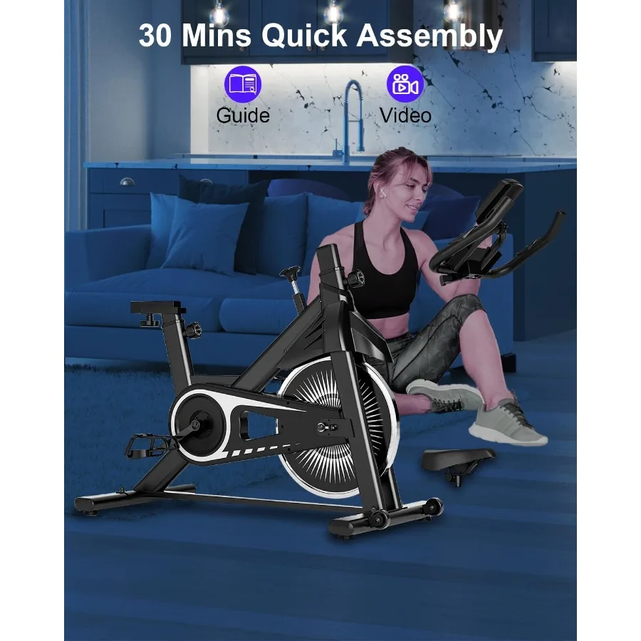 Exercise Bike – Adjustable Resistance Indoor Cycling Bike with LCD Display & Smartphone Holder 3