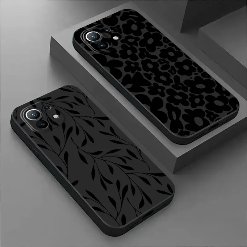 Leaf and Butterfly Line Art Soft Phone Case - Elegant and Durable Cover