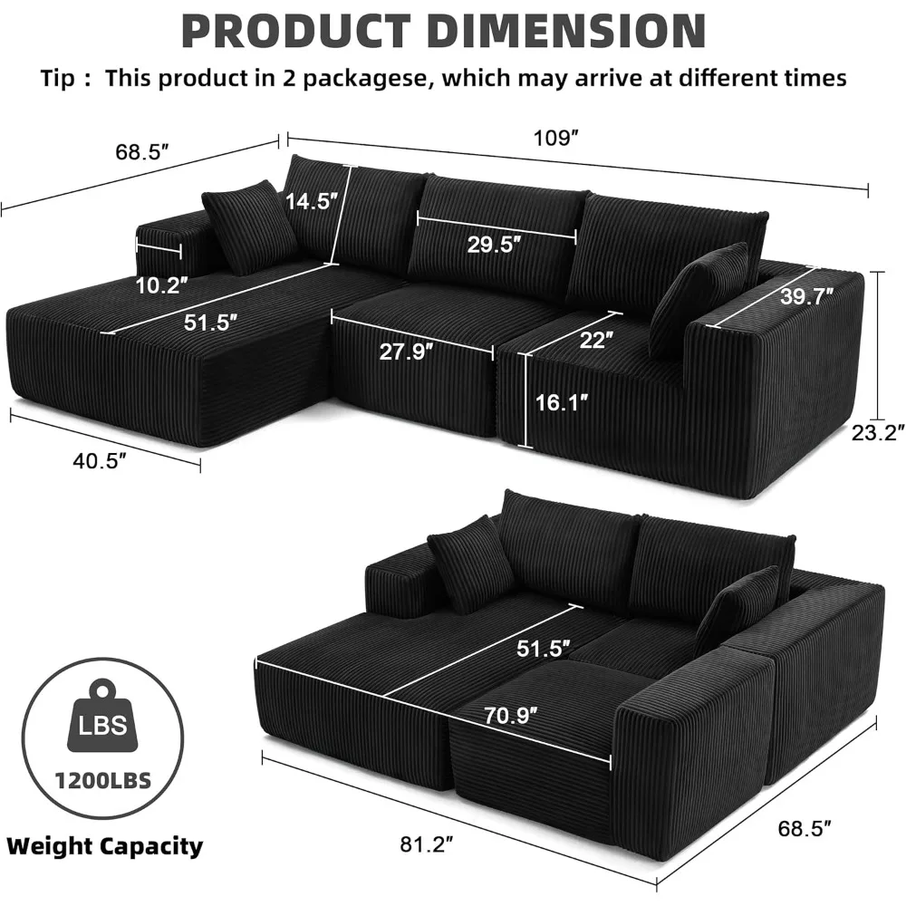 "contemporary modular sofa set with plush seating and l-shape configuration"