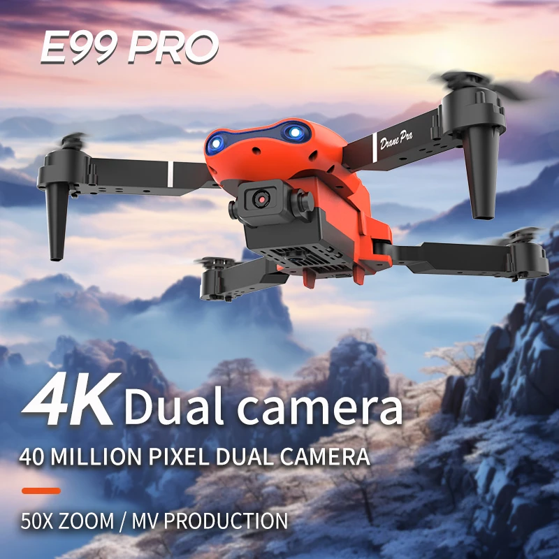 Drone Quadcopter New MINI E99Pro RC Drone 4K Professional Wide Angle Dual HD Camera Foldable 5G WIFI FPV Height Hold