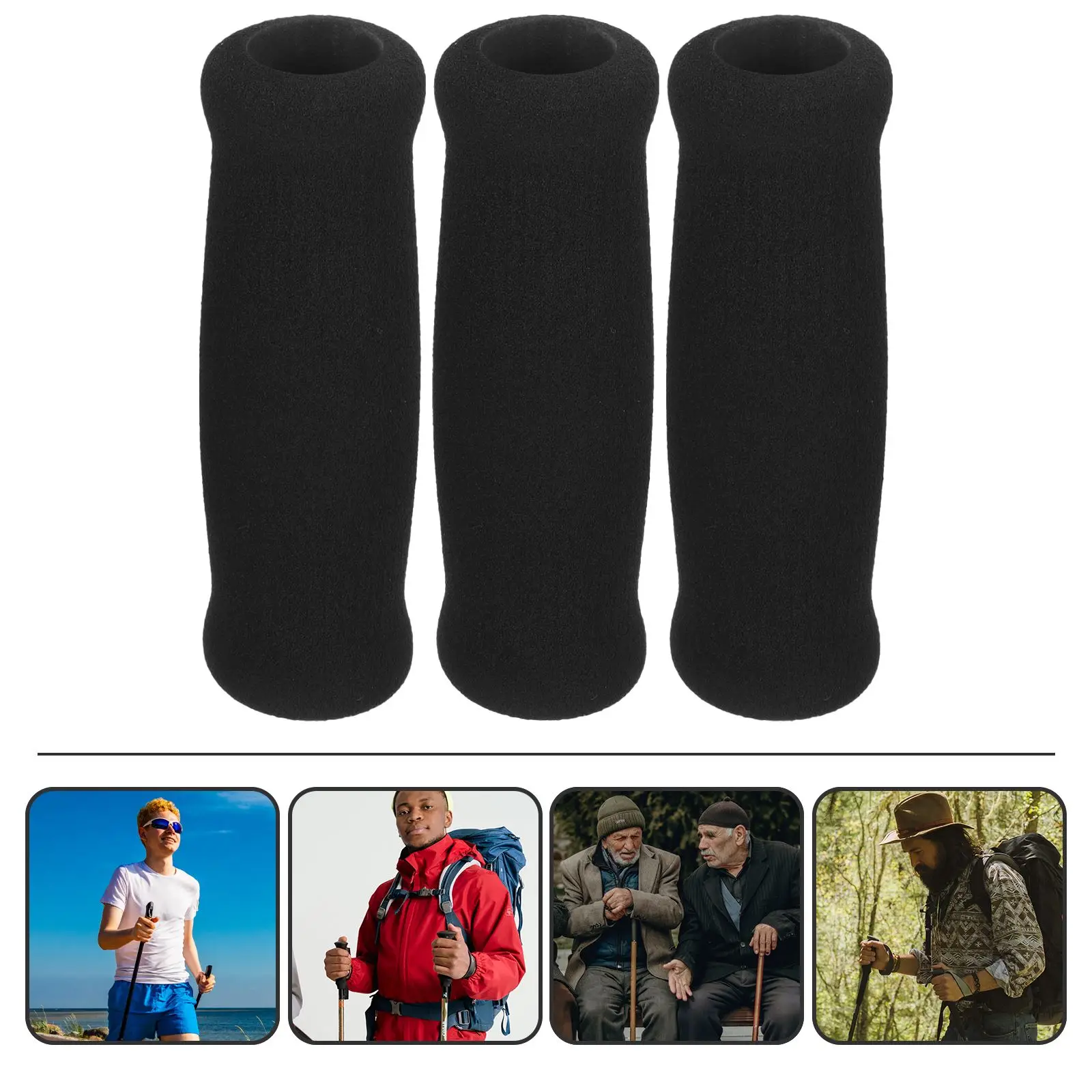 

3pcs Elderly Chair Handle Grips Nonslip Grips for Handle Walking Cane Handle Wraps Trekking Poles Hiking Anti-Slip Poles