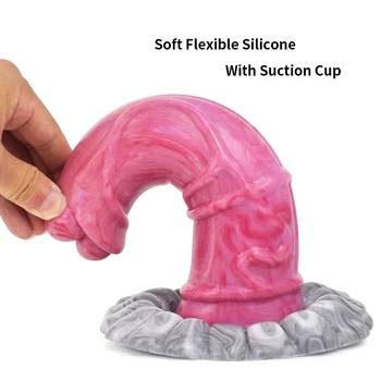 YOCY Gory Raw Meat Color Giant Horse Dildo Glans Erotic Masturbator Sex Toy For Women Men Anal Butt Plug With Sucker 3