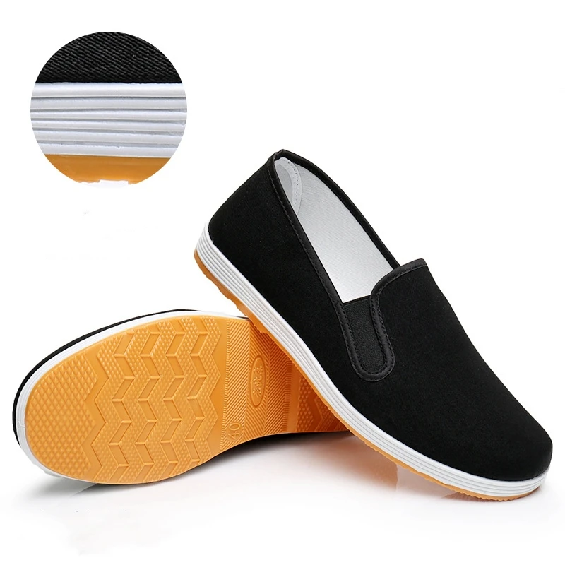 Top Quality Black Cotton Shoes Vintage Chinese Kung Fu shoes Wing Chun Tai Chi Slipper Martial Art Pure Cotton Shoes 3