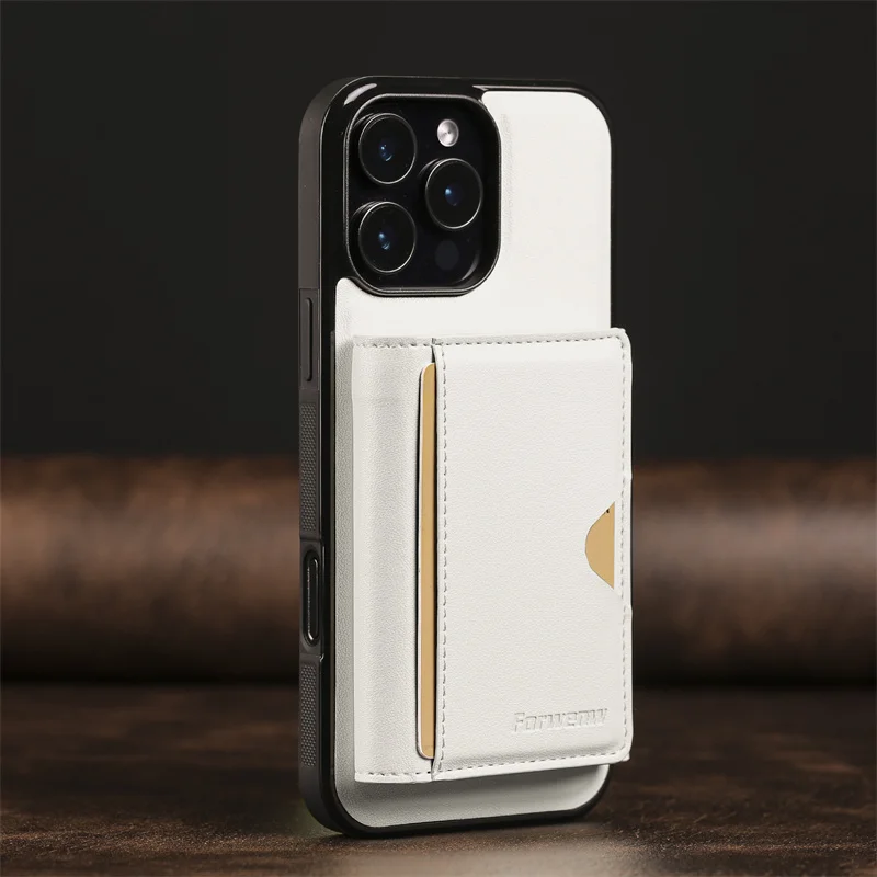 2-in-1 Magnetic Wireless Charging PU Leather Phone Case