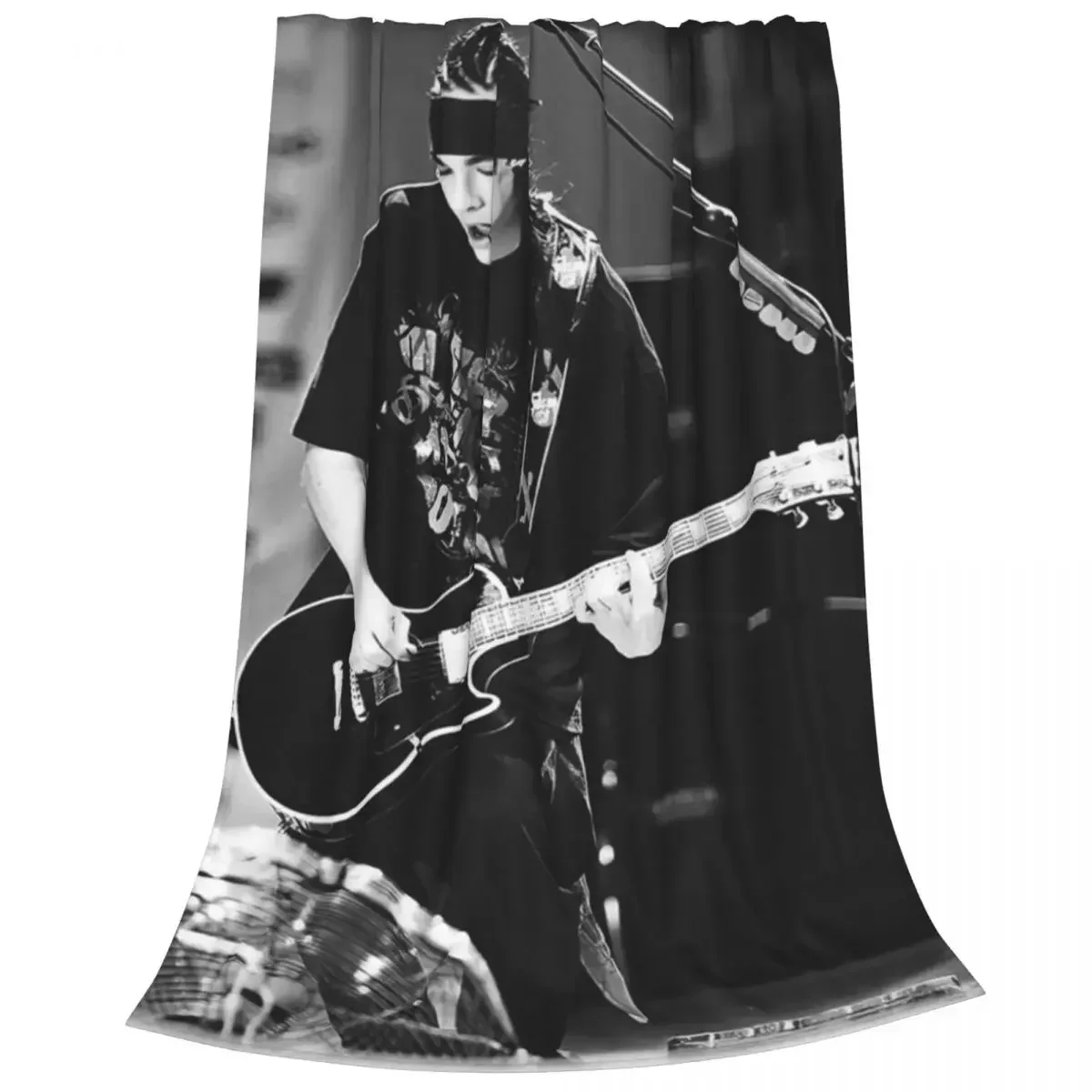 Tom Kaulitz Blankets Fleece Winter Pop-Rock Band Multi-function Lightweight Thin Throw Blankets for Sofa Couch Rug Piece 4