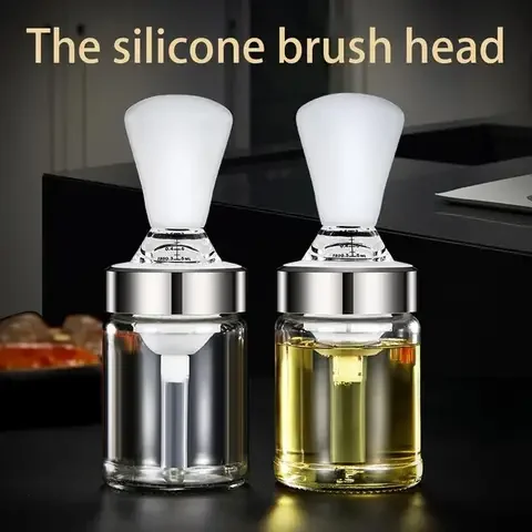 

Silicone Oil Brush Bottle Not-leaking Glass BBQ Grill Oil Brush Baking Pastry Steak Liquid Oil Brushes Kitchen Baking BBQ ToolS