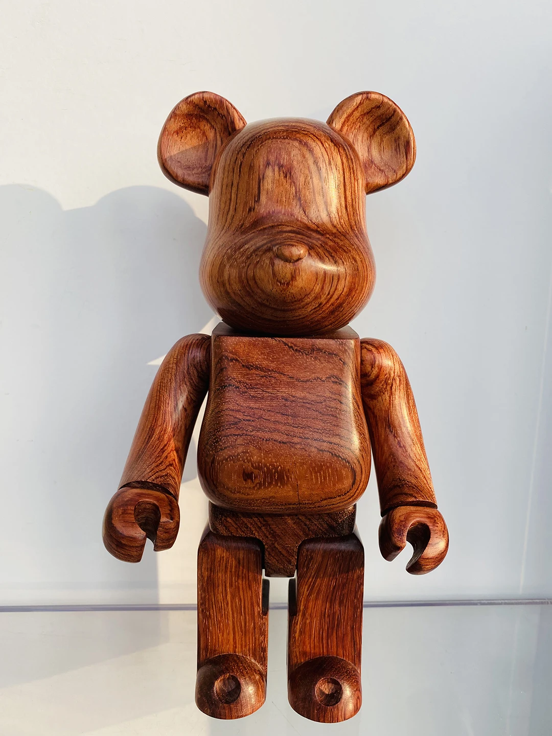 

Bahua wood bear joints can turn Bearbrick400% 28cm exquisite wood box packaging collectible doll wood grain is clearly visible