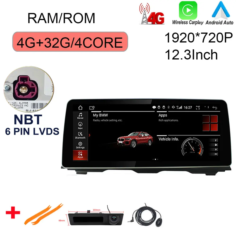 car with movie player Android 11.0 12.3 Inch 1920*720P Car Player GPS Navigation Multimedia For BMW 5 Series F10 F11 2010 - 2016 CIC or NBT System car radio Car Multimedia Players