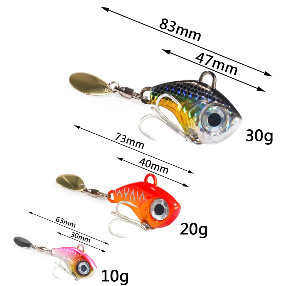 6PCS New Rotating Metal VIB Vibration Bait Tail Spinner Spoon 6PCS New Rotating Metal VIB Vibration Bait Tail Spinner Spoon