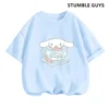 Kids Cinnamoroll Tshirt Summer Hello Kitty Kids Cartoon Casual Short-sleeved T-shirt Set Baby Boy Clothing Girls Clothing 1