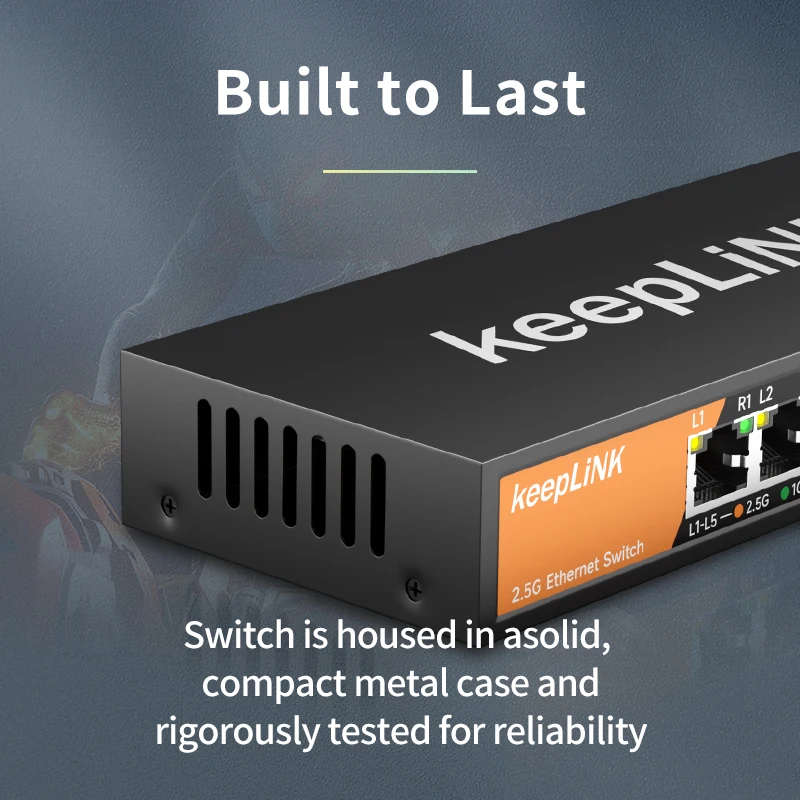 KeepLink Switch da 2.5Gb con 5 porte Ethernet 1 porta 10G SFP + Plug and Play non gestito