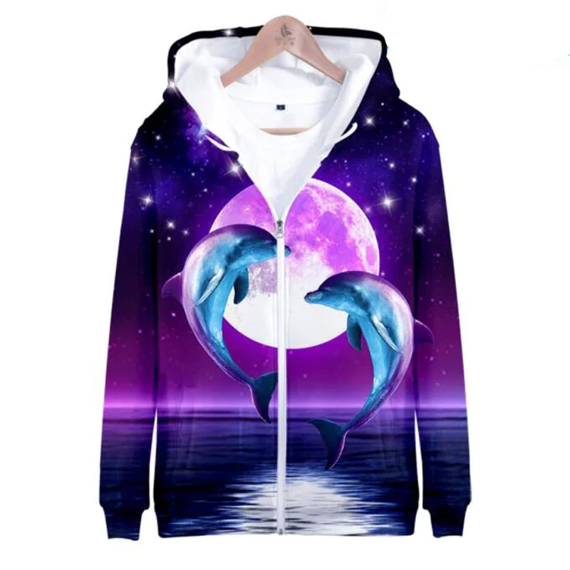 

Animal Dolphin 3D Print Zip Up Women/Men Hoodie Sweatshirt Streetwear Hip Hop Zipper Hooded Jacket Male Casual Sportswear