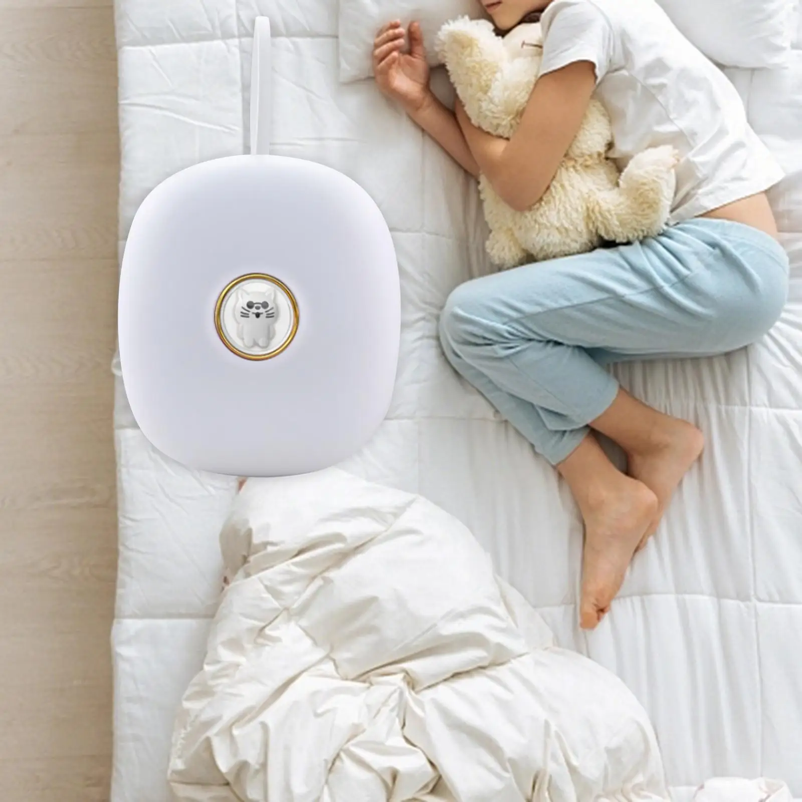 Vibrating Alarm Clock Adjustable 3 Levels of Vibration Cat Pattern LED Display